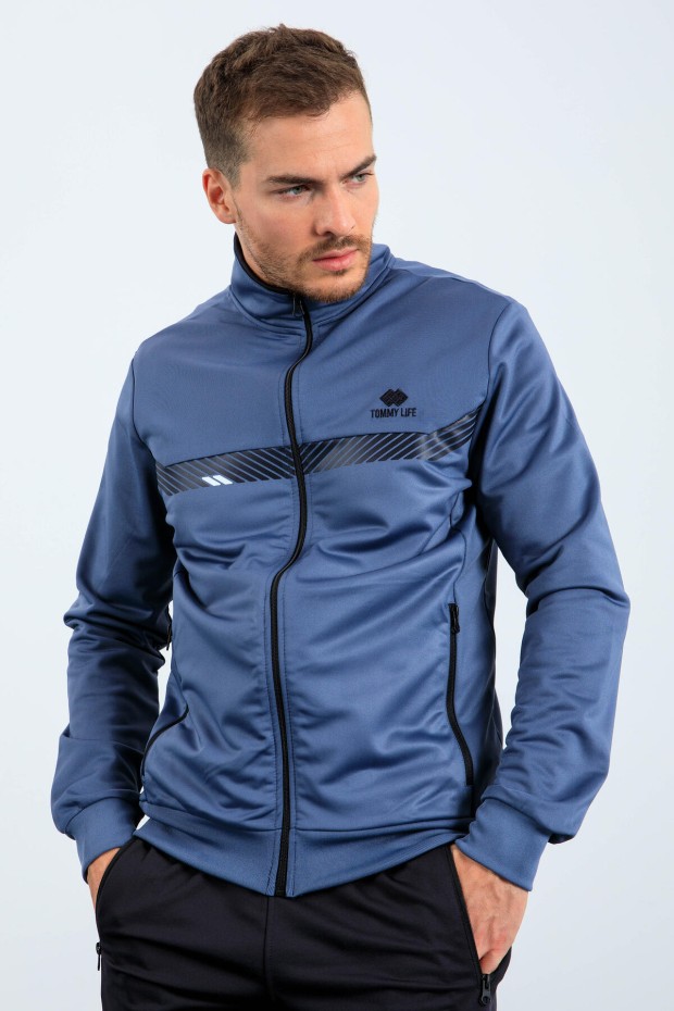 Tommy Life Petrol - Lacivert Dik Yaka Fermuarlı Standart Kalıp Erkek Eşofman Takımı - 85163. 4 Tommy Life Petrol - Lacivert Dik Yaka Fermuarlı Standart Kalıp Erkek Eşofman Takımı - 85163. 4