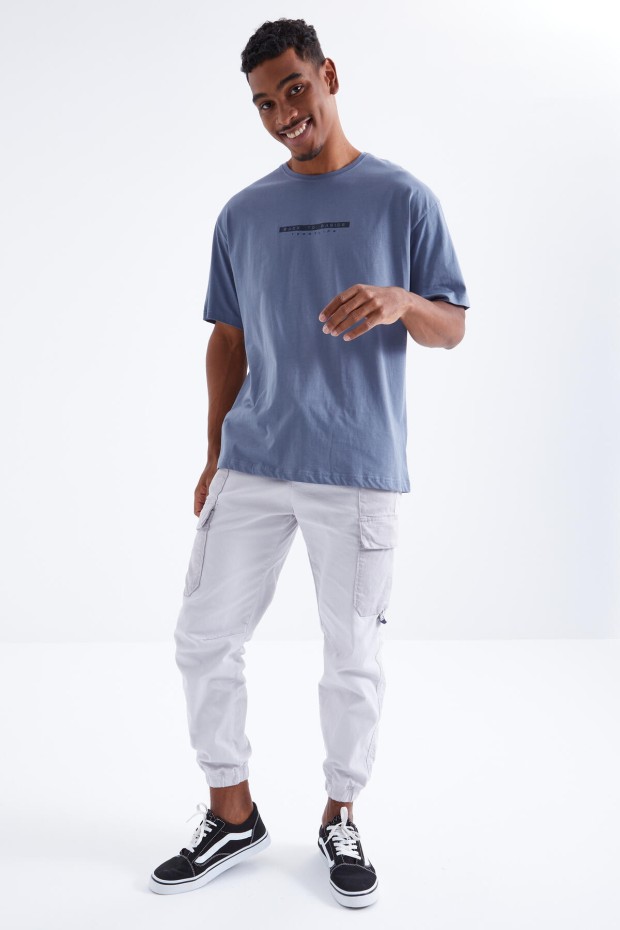 Tommy Life Petrol Sırtı Yazı Baskılı O Yaka Erkek Oversize T-Shirt - 88100. 1 Tommy Life Petrol Sırtı Yazı Baskılı O Yaka Erkek Oversize T-Shirt - 88100. 1