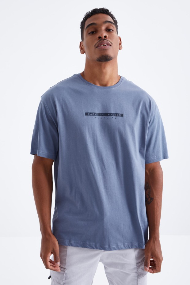 Tommy Life Petrol Sırtı Yazı Baskılı O Yaka Erkek Oversize T-Shirt - 88100. 6 Tommy Life Petrol Sırtı Yazı Baskılı O Yaka Erkek Oversize T-Shirt - 88100. 6
