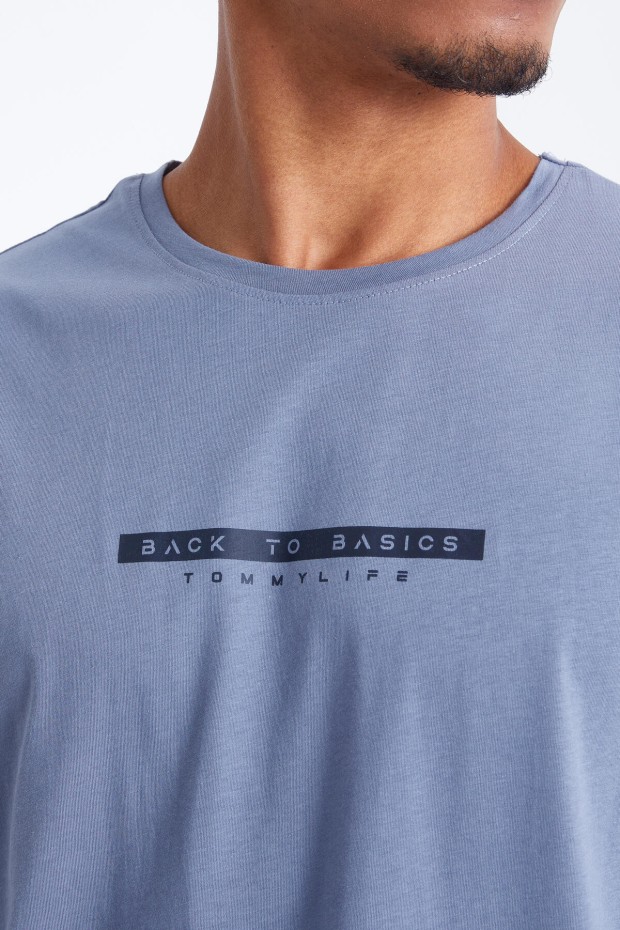Tommy Life Petrol Sırtı Yazı Baskılı O Yaka Erkek Oversize T-Shirt - 88100. 4 Tommy Life Petrol Sırtı Yazı Baskılı O Yaka Erkek Oversize T-Shirt - 88100. 4