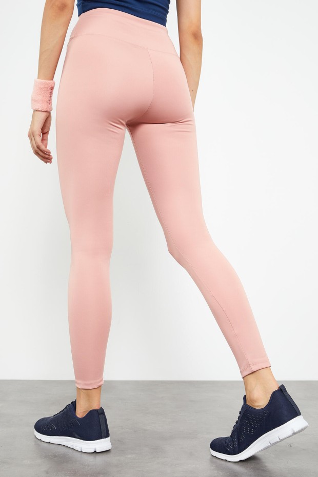 Pudra Yüksek Bel Streç Slim Fit Dar Paça Kadın Tayt - 94545 - 8