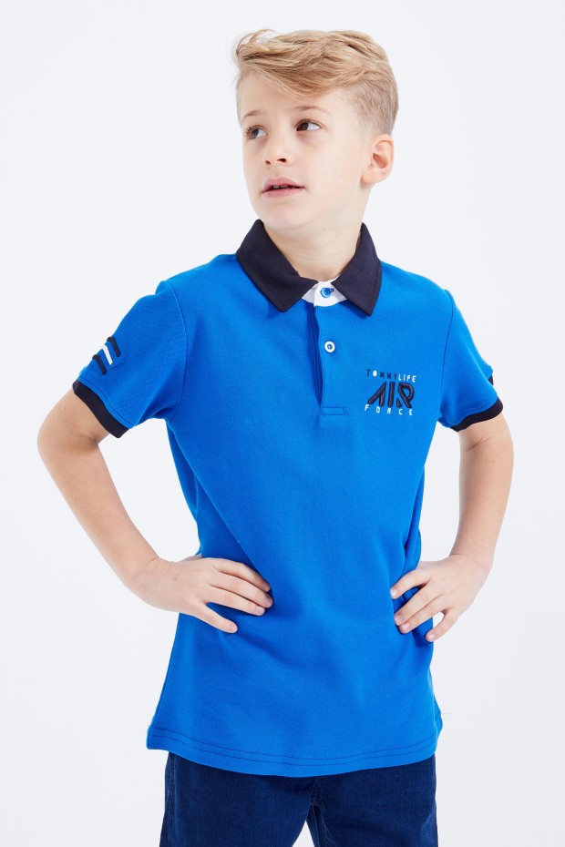 Tommy Life Saks Air Yazılı Standart Kalıp Polo Yaka Erkek Çocuk T-Shirt - 10894. 3