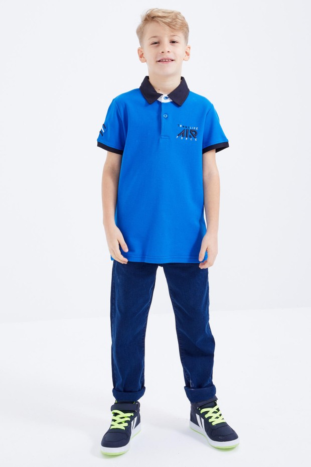 Tommy Life Saks Air Yazılı Standart Kalıp Polo Yaka Erkek Çocuk T-Shirt - 10894. 2