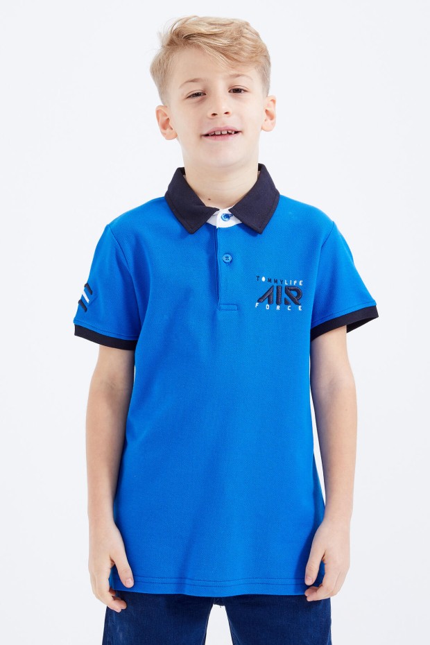 Tommy Life Saks Air Yazılı Standart Kalıp Polo Yaka Erkek Çocuk T-Shirt - 10894. 1