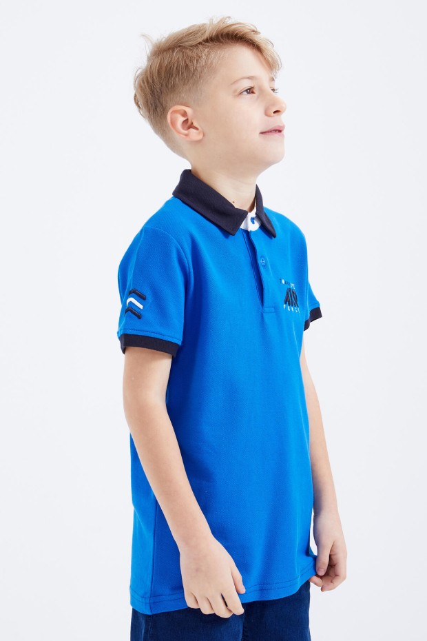 Tommy Life Saks Air Yazılı Standart Kalıp Polo Yaka Erkek Çocuk T-Shirt - 10894. 5