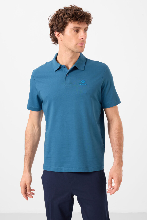Saks Standart Kalıp Basic Polo Yaka Erkek T-Shirt - 87748 - 1