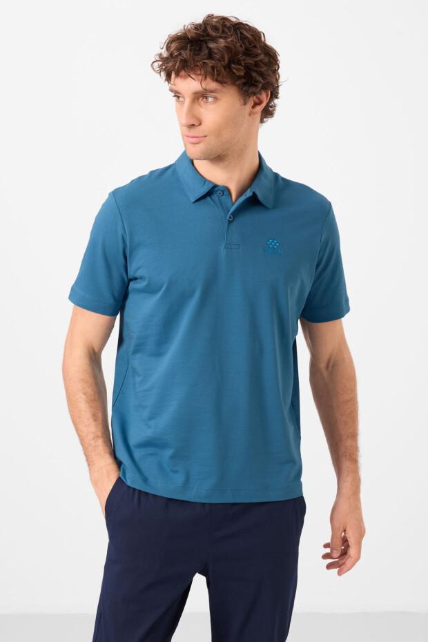 Saks Standart Kalıp Basic Polo Yaka Erkek T-Shirt - 87748 - 3