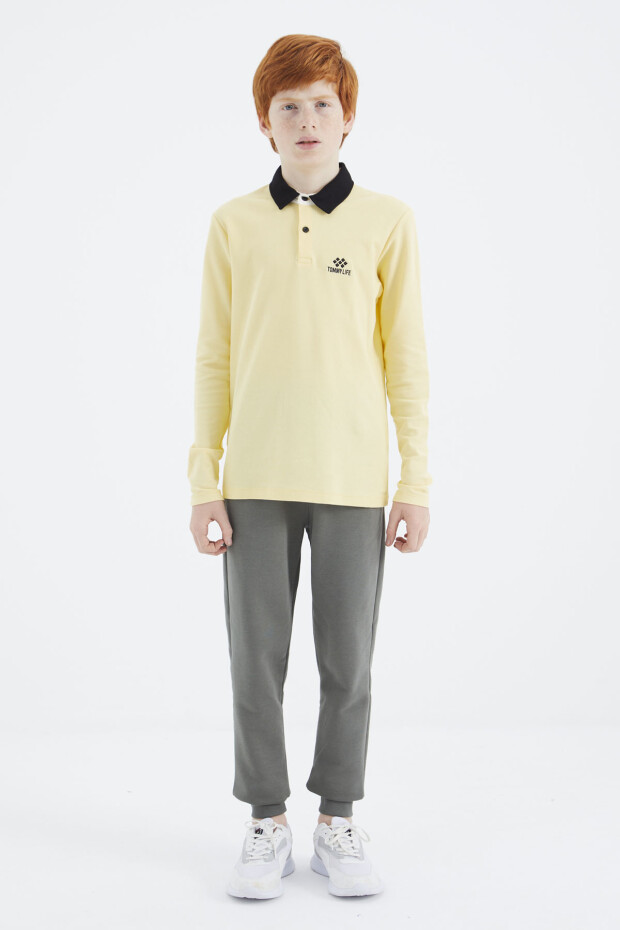 Sarı Polo Yaka Basic Erkek Çocuk T-Shirt - 11171 - 7