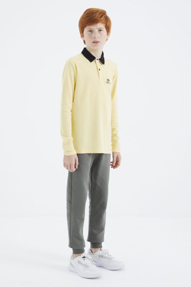 Sarı Polo Yaka Basic Erkek Çocuk T-Shirt - 11171 - 8