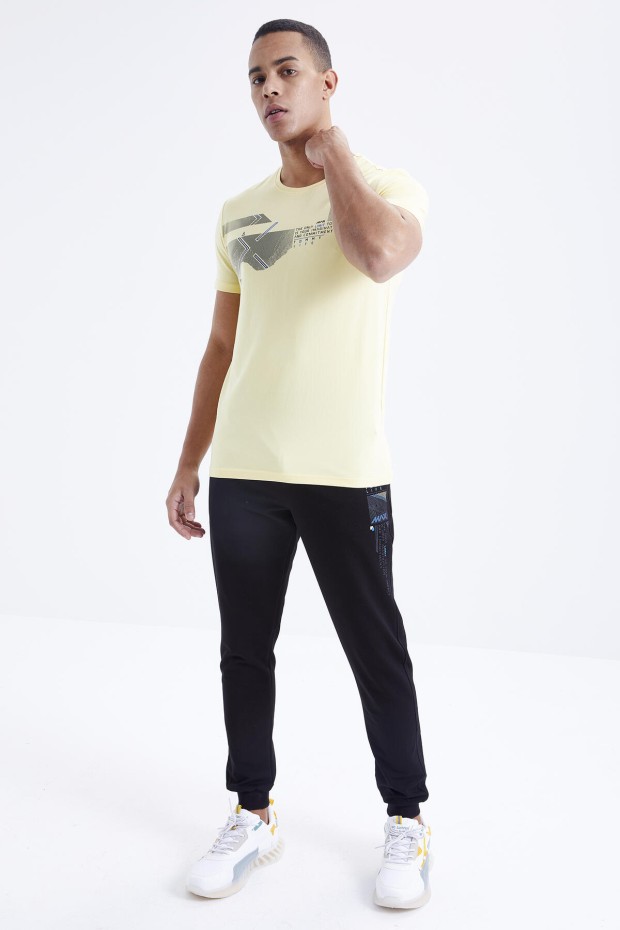 Tommy Life Sarı - Siyah Baskı Detaylı O Yaka Standart Kalıp Manşetli Erkek Eşofman Takım - 85174. 3 Tommy Life Sarı - Siyah Baskı Detaylı O Yaka Standart Kalıp Manşetli Erkek Eşofman Takım - 85174. 3
