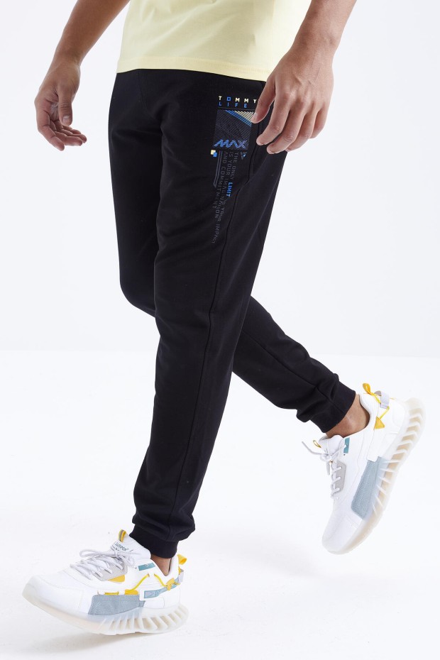 Tommy Life Sarı - Siyah Baskı Detaylı O Yaka Standart Kalıp Manşetli Erkek Eşofman Takım - 85174. 8 Tommy Life Sarı - Siyah Baskı Detaylı O Yaka Standart Kalıp Manşetli Erkek Eşofman Takım - 85174. 8