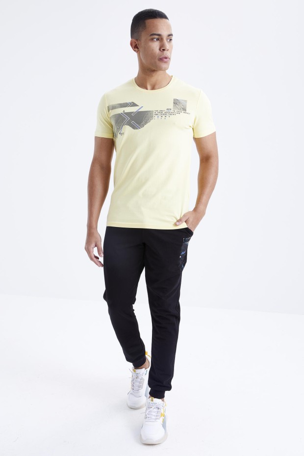 Tommy Life Sarı - Siyah Baskı Detaylı O Yaka Standart Kalıp Manşetli Erkek Eşofman Takım - 85174. 7 Tommy Life Sarı - Siyah Baskı Detaylı O Yaka Standart Kalıp Manşetli Erkek Eşofman Takım - 85174. 7