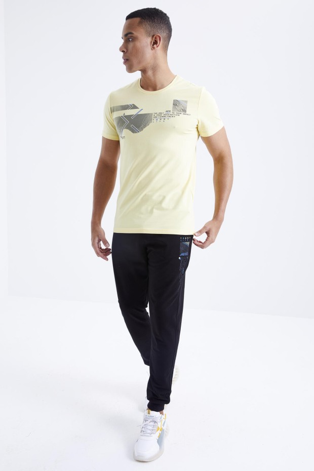 Tommy Life Sarı - Siyah Baskı Detaylı O Yaka Standart Kalıp Manşetli Erkek Eşofman Takım - 85174. 6 Tommy Life Sarı - Siyah Baskı Detaylı O Yaka Standart Kalıp Manşetli Erkek Eşofman Takım - 85174. 6