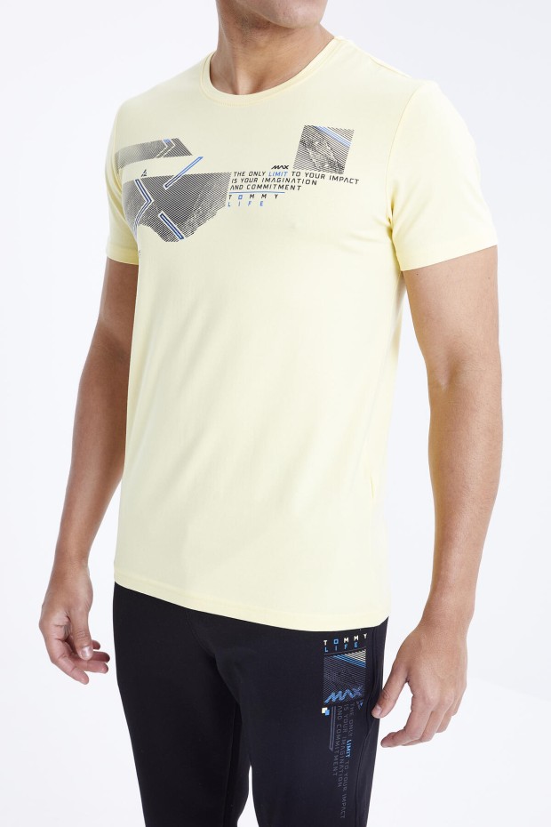 Tommy Life Sarı - Siyah Baskı Detaylı O Yaka Standart Kalıp Manşetli Erkek Eşofman Takım - 85174. 4 Tommy Life Sarı - Siyah Baskı Detaylı O Yaka Standart Kalıp Manşetli Erkek Eşofman Takım - 85174. 4