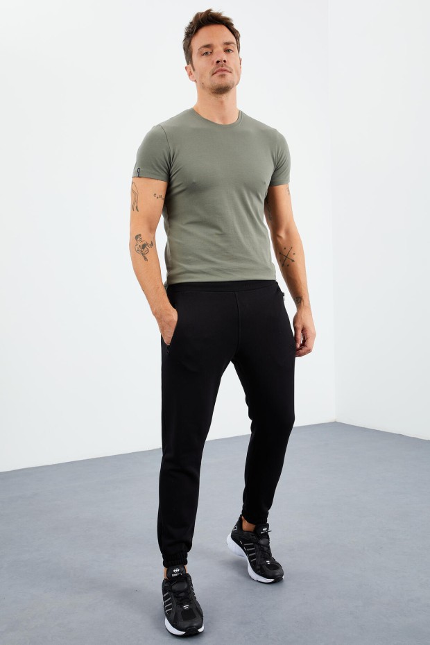 Tommy Life Siyah Fermuar Cepli Jogger Rahat Form Erkek Eşofman Alt - 84856. 1 Tommy Life Siyah Fermuar Cepli Jogger Rahat Form Erkek Eşofman Alt - 84856. 1
