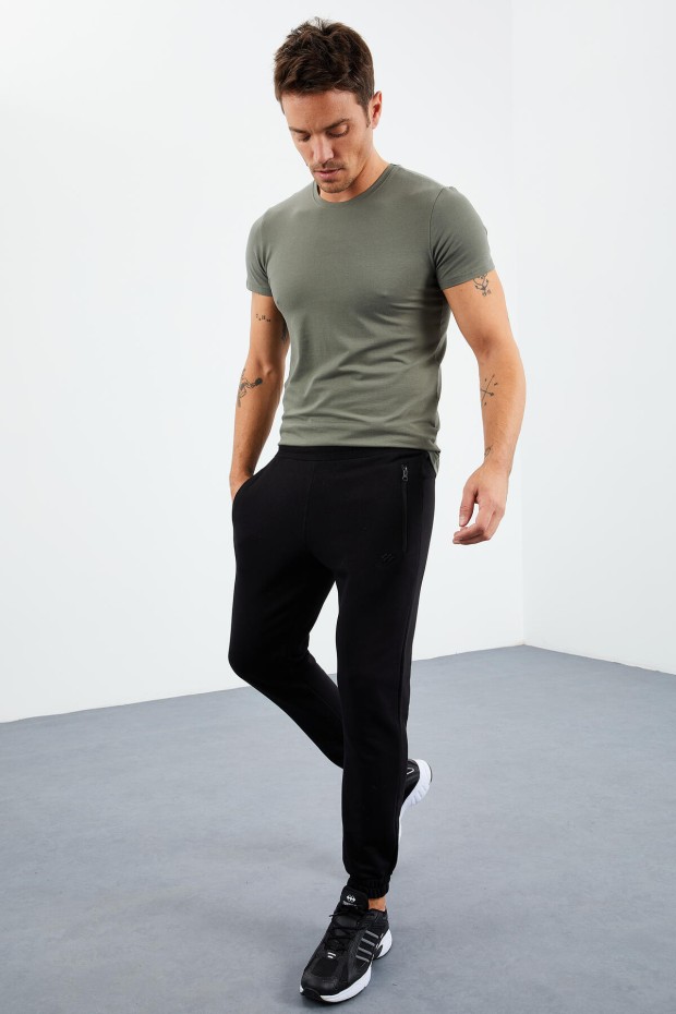Tommy Life Siyah Fermuar Cepli Jogger Rahat Form Erkek Eşofman Alt - 84856. 3 Tommy Life Siyah Fermuar Cepli Jogger Rahat Form Erkek Eşofman Alt - 84856. 3