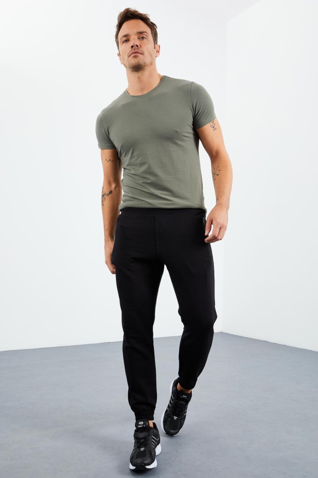 Tommy Life Siyah Fermuar Cepli Jogger Rahat Form Erkek Eşofman Alt - 84856. 5 Tommy Life Siyah Fermuar Cepli Jogger Rahat Form Erkek Eşofman Alt - 84856. 5