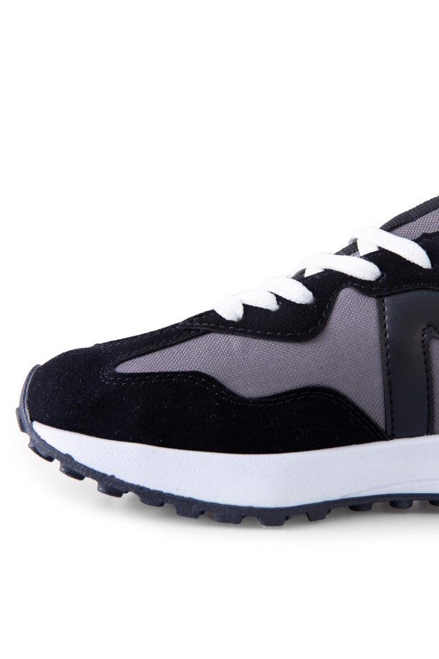 Tommy Life Siyah Mantar Topuk Detaylı Bağcıklı Erkek Spor Ayakkabı - 89095. 3 Tommy Life Siyah Mantar Topuk Detaylı Bağcıklı Erkek Spor Ayakkabı - 89095. 3