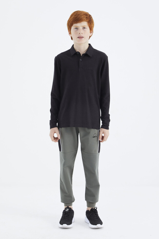 Siyah Polo Yaka Basic Erkek Çocuk T-Shirt - 11171 - 4