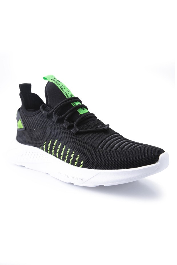 Tommy Life Siyah - Yesıl Lastik Bağcıklı Çizgi Detaylı Yüksek Taban Erkek Spor Ayakkabı - 89067. 5 Tommy Life Siyah - Yesıl Lastik Bağcıklı Çizgi Detaylı Yüksek Taban Erkek Spor Ayakkabı - 89067. 5