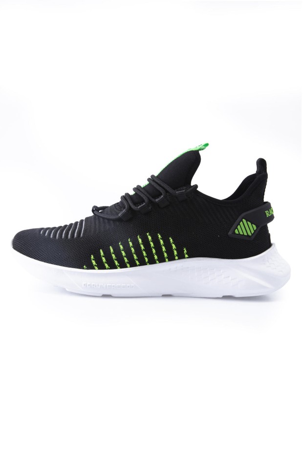 Tommy Life Siyah - Yesıl Lastik Bağcıklı Çizgi Detaylı Yüksek Taban Erkek Spor Ayakkabı - 89067. 6 Tommy Life Siyah - Yesıl Lastik Bağcıklı Çizgi Detaylı Yüksek Taban Erkek Spor Ayakkabı - 89067. 6