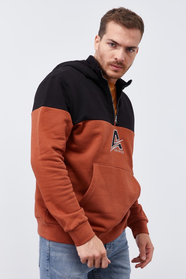 Tommy Life Tarçın Nakış Detaylı Yarım Fermuar Kapüşonlu Erkek Sweatshirt - 88033. 1 Tommy Life Tarçın Nakış Detaylı Yarım Fermuar Kapüşonlu Erkek Sweatshirt - 88033. 1