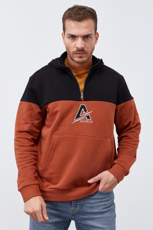 Tommy Life Tarçın Nakış Detaylı Yarım Fermuar Kapüşonlu Erkek Sweatshirt - 88033. 7 Tommy Life Tarçın Nakış Detaylı Yarım Fermuar Kapüşonlu Erkek Sweatshirt - 88033. 7