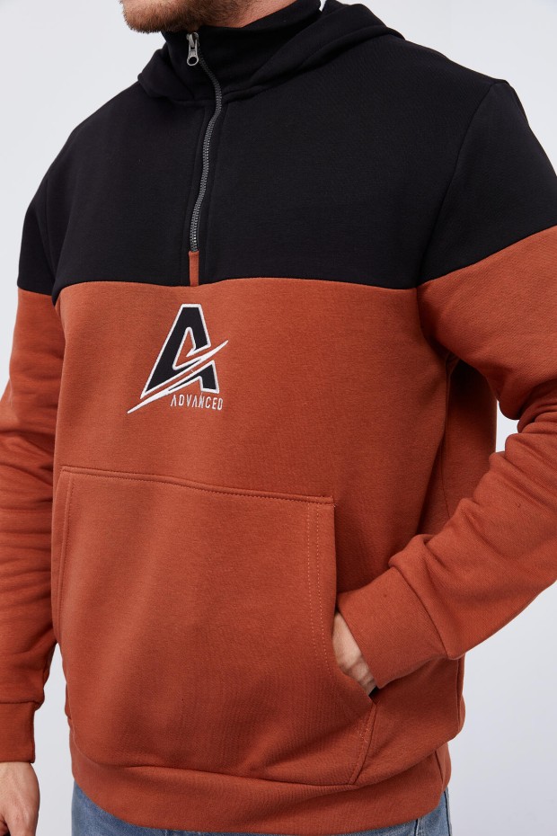 Tommy Life Tarçın Nakış Detaylı Yarım Fermuar Kapüşonlu Erkek Sweatshirt - 88033. 4 Tommy Life Tarçın Nakış Detaylı Yarım Fermuar Kapüşonlu Erkek Sweatshirt - 88033. 4