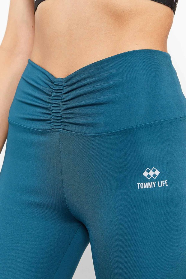Tommy Life Zümrüt Büzgü Detaylı Yüksek Bel Toparlayıcı Kısa Kadın Biker Tayt - 91008. 5 Tommy Life Zümrüt Büzgü Detaylı Yüksek Bel Toparlayıcı Kısa Kadın Biker Tayt - 91008. 5