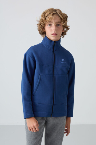 Parlament Pamuklu Kalın İçi Tüylü Yumuşak Dokulu Standart Fit Nakışlı Erkek Çocuk Sweatshirt - 11245 