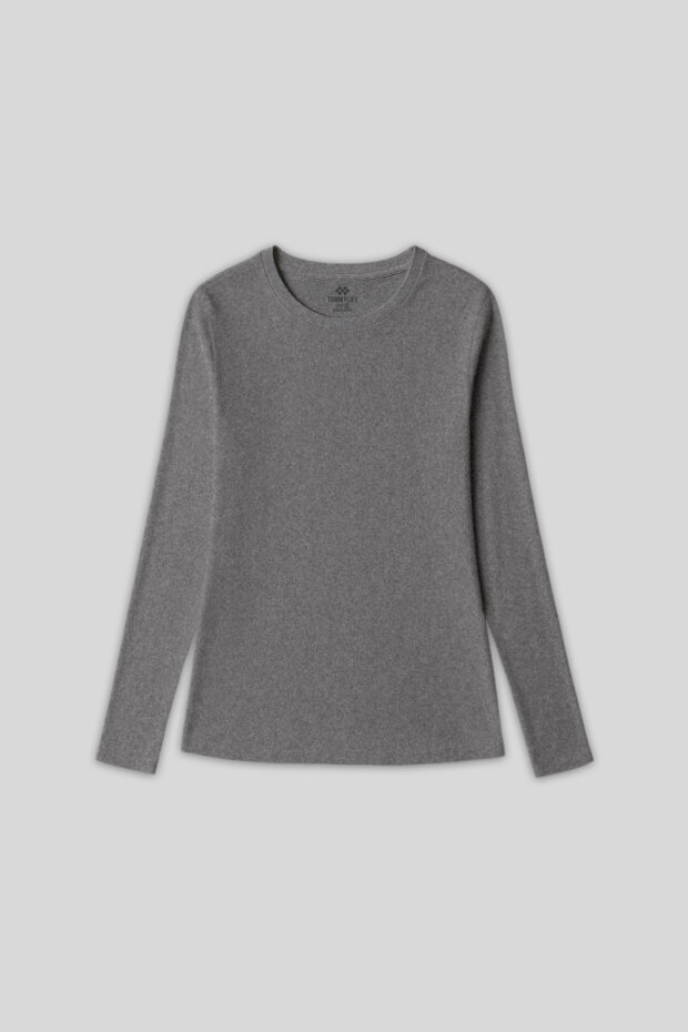 Standart Fit Basic O Yaka 3'lü Paket Siyah-Beyaz-Gri Melanj Kadın T-Shirt - 97312 - 4
