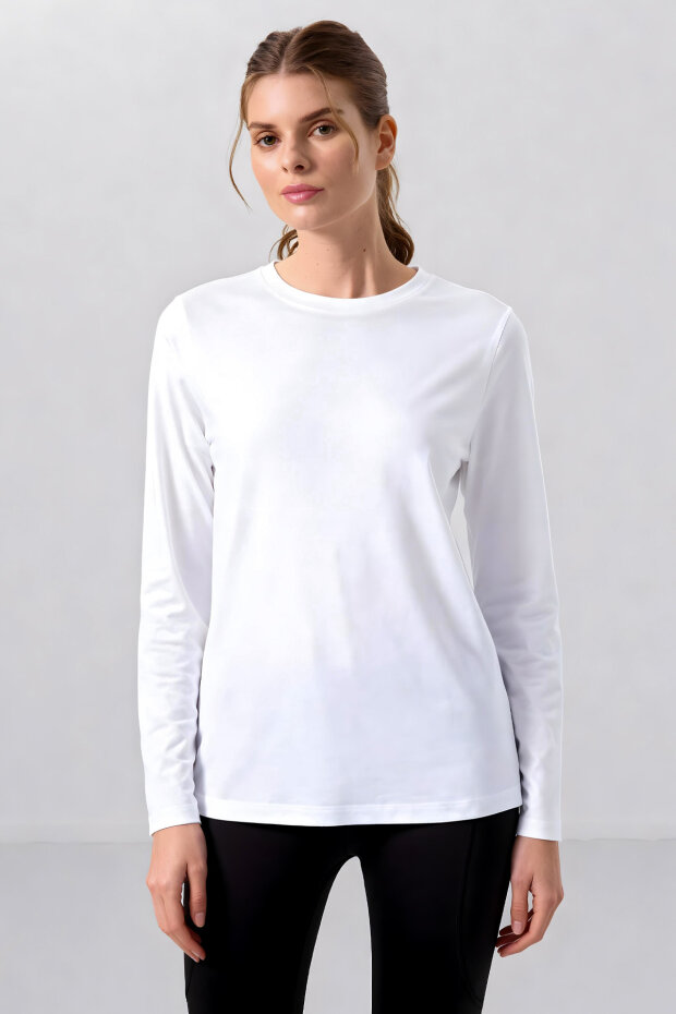Standart Fit Basic O Yaka 2'li Paket Siyah-Beyaz Kadın T-Shirt - 97312 - 3